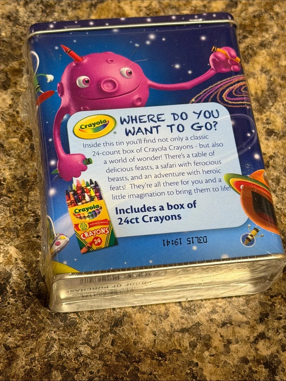 Crayola Imagination Tin Limited edition Space-Themed 24-Crayon 2011 Rare NEW